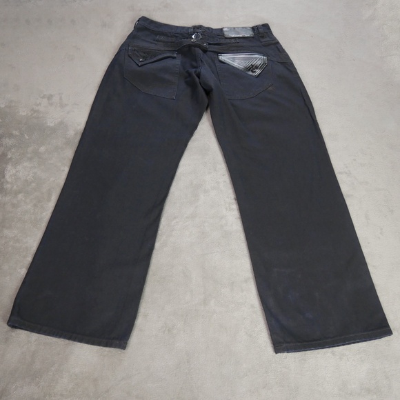 Rocawear Matters Of The Craft Jeans Mens 40x32 Deep Blue Black Accent Art Casual - Picture 1 of 12